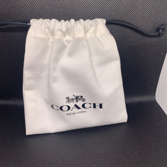 Never used Coach heart 12-K Gold plated brass CZ Crystal stud earrings! - Picture 4 of 5